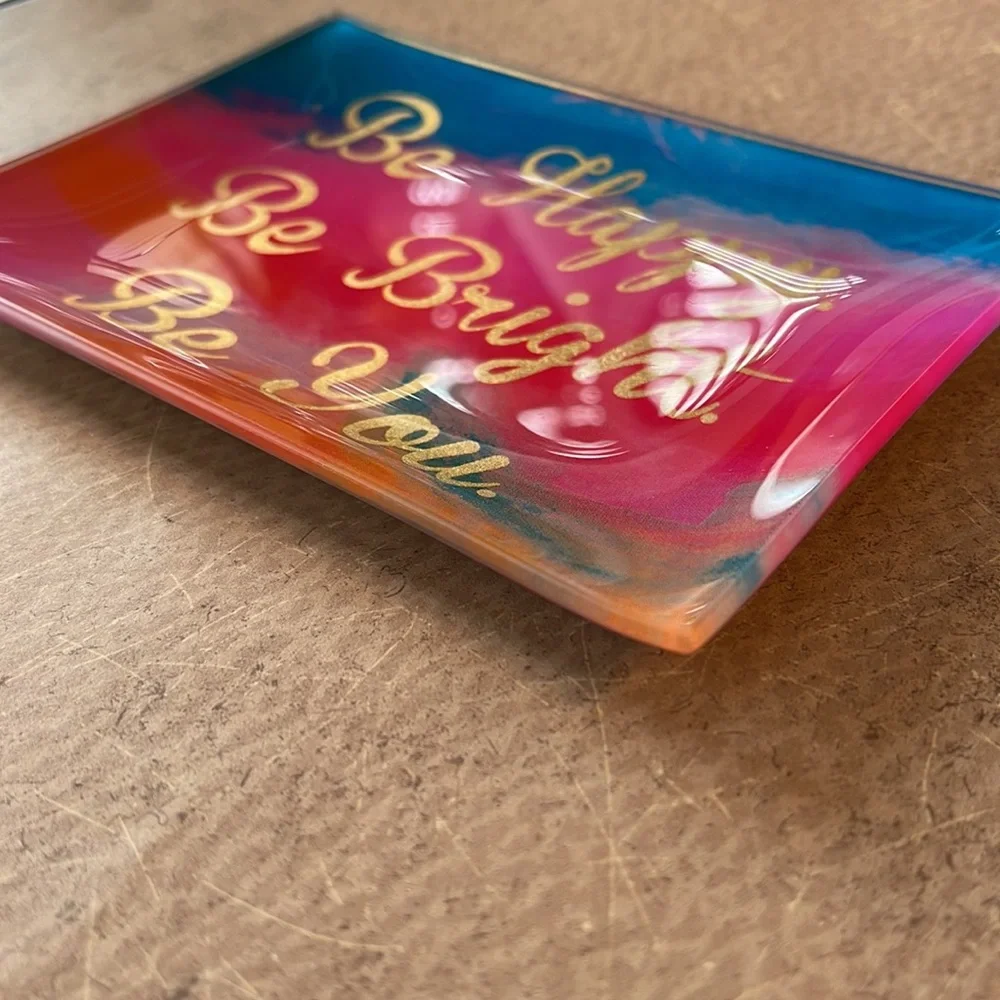 Francesca’s Be Happy Be Bright Be You Glass Tray
